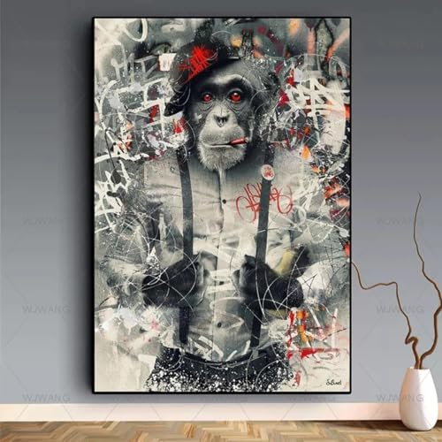 Singe graffiti affiches et impressions : tableau moderne salon 60x92 cm