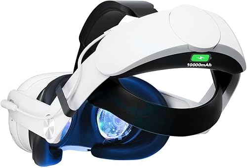 Correa para la cabeza con batería de 10000 mAh de carga rápida compatible con accesorios Meta Quest 3, correa ajustable recargable para extender el
