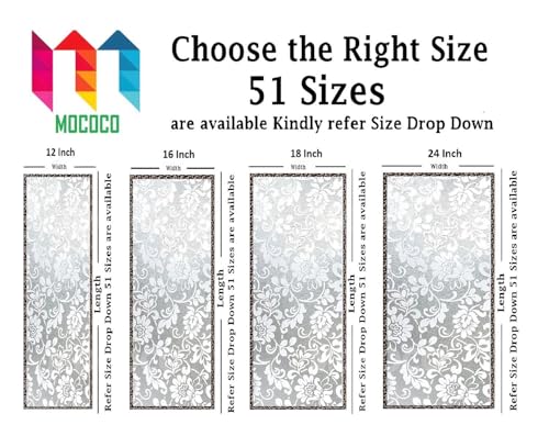 Image of MOCOCO Premium Vinyl Privacy Stained Frosted Window Glass Film (16x84 Inch) - Self-Adhesive Tint Wallpaper Sticker Opaque Sheet for Glass Cover Window, Door, Office, Home.| Anti-UV. White Flowers