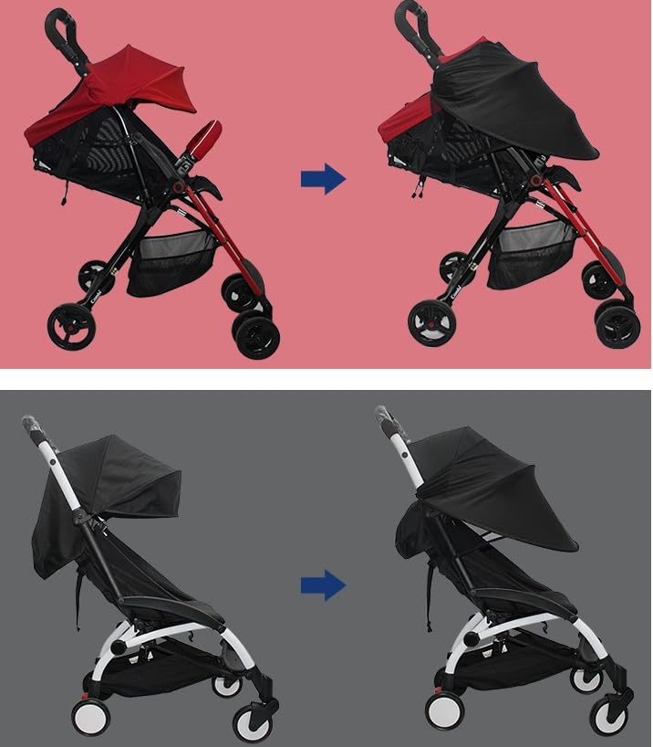 IYWISH Universal Baby Stroller Sun Protection Sunshade, Waterproof, UPF50+, Black