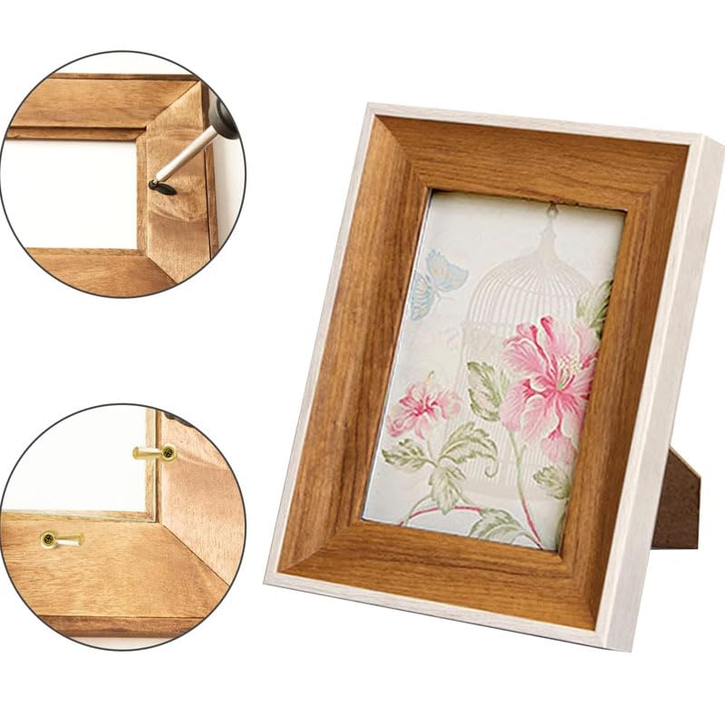 Image of 100 Pcs Frame Picture Turn Button Fasteners Set Gold Hardware Backing Clips Picture Frame Backing Clips with Screws for Hanging Pictures (Golden), LANMFU-ls11