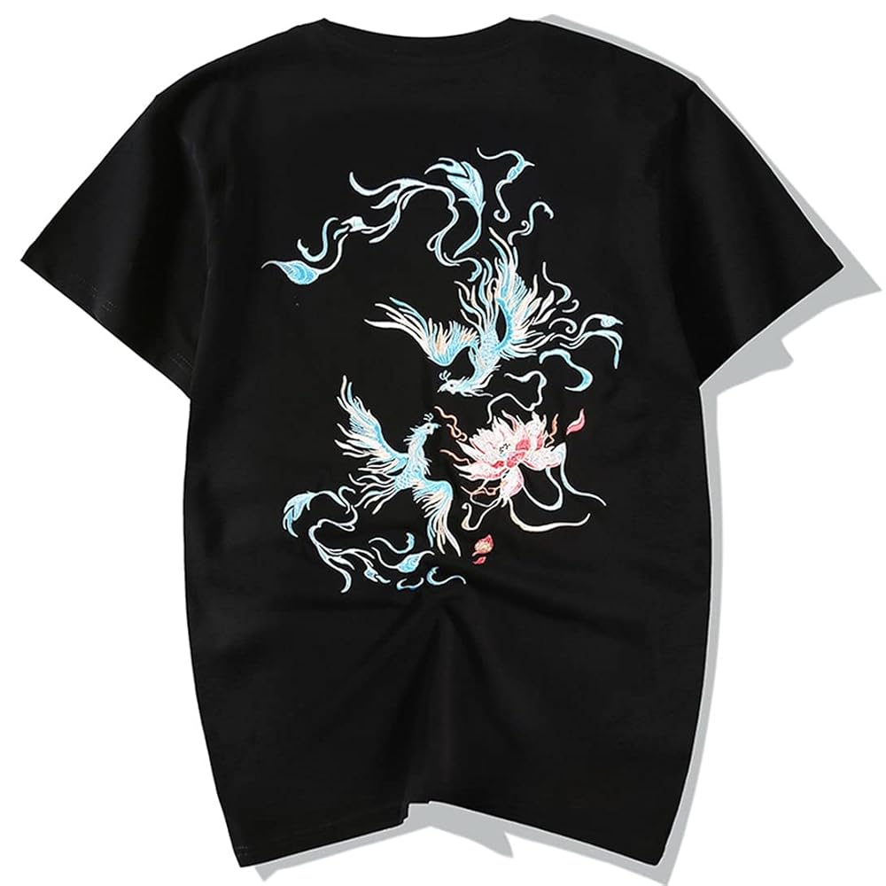 Amazon | [青梧] tシャツ メンズ 半袖 和柄 刺繍 おもしろ