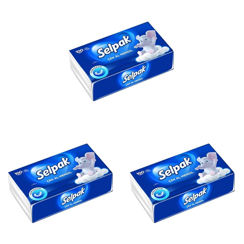 Selpak Çek Al Mendil Yumuşacık 100 Yaprak (3 paketi)