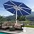 YITAHOME 10FT Patio Umbrella Push Button Tilt and Crank Adjustment Market Table Umbrella 8 Sturdy Ribs Aluminum Outdoor Umbrella UV Resistant for Garden, Deck, Backyard, Pool and Beach, Navy Blue