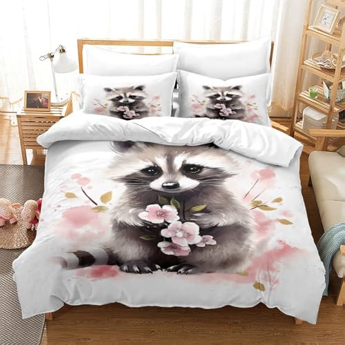 Parure de lit chiot 220x240 housse de couette king microfibre aquarelle florale 3D