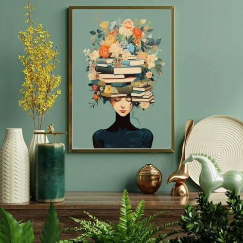 Affiche florale de bibliothèque déco murale salon vintage 50x70 - 4