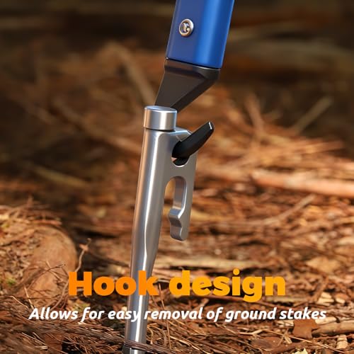 Martillo de Camping de Aluminio, Martillo 3 en 1 para Estacas de Tienda con Extractor y Abrebotellas 12" Multiherramienta Ligera para Camping, Senderismo y Mochilero (Naranja) miniatura 5