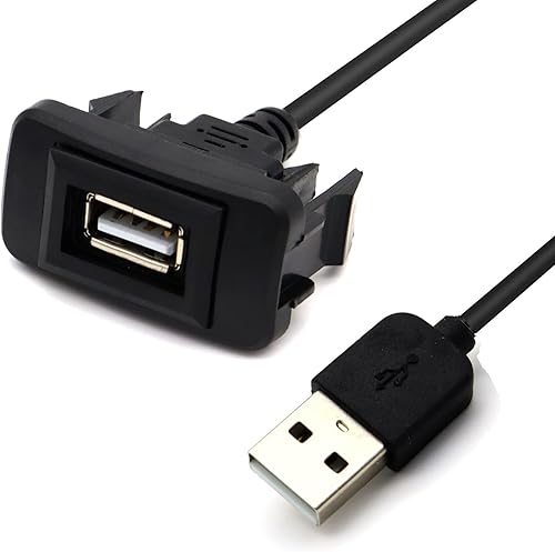 Miniatura 1 de MOTONG Adaptador de enchufe de puerto de alimentación USB macho a hembra para Toyota VIGO, confirma el tamaño del agujero del tablero antes de