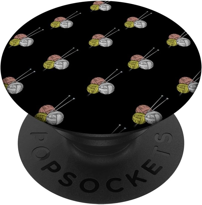 Knitting Shapes Pattern Gift - Handcraft Knitter PopSockets MagSafe PopGrip for iPhone