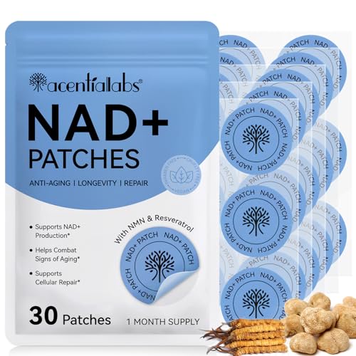 NAD+ Patches – Daily Wellness Patch with NMN & Resveratrol – Easy & Discreet Patch – Vegan, Cruelty-Free – 30 Patches (1 Month Supply)