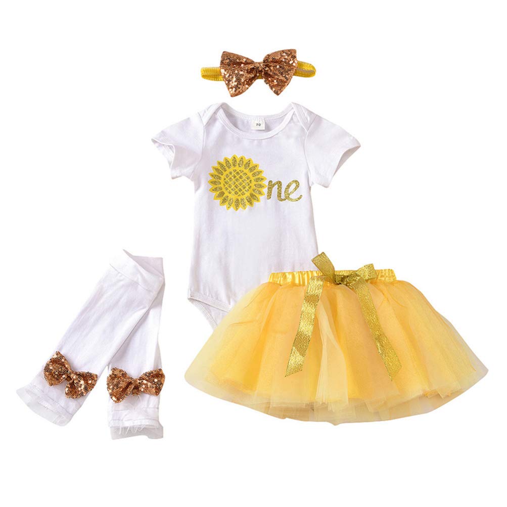 Amosfun Children Sunflower Costume Tutu Skirt Wings Headband Summer Party Proformance Cosplay Clothes for Party Birthday Banquet 42X24CM