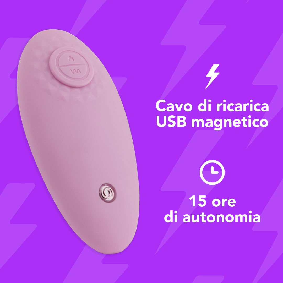 Control Light My Fire, Stimolatore clitorideo con Effetto Caldo e Vibrazione, Senza Ftalati in silicone medico Dual Layer, Autonomia fino a 15 ore, Impermeabile e sommergibile (IPX7)