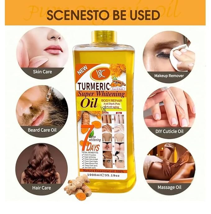 ALPAIS Turmeric Super Whitening Oil, Natural Essential Oil for Body Repair, Anti Dark Spots, Anti-aging, 7 Days Results, 200ml