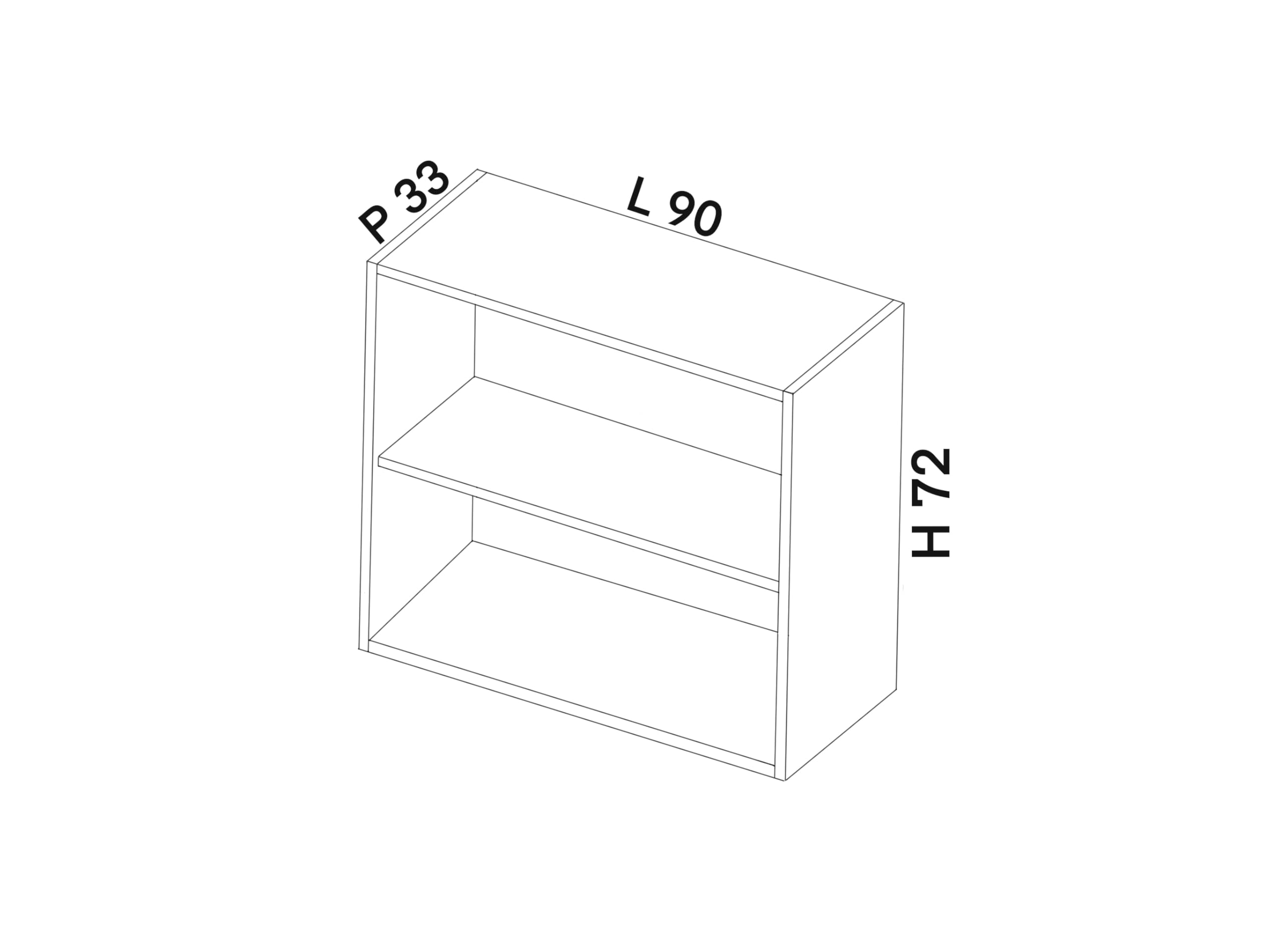 CALANDRELLI - Pensile Cucina in Legno Nobilitato Wengè, Mobile Alto con 2 Ante, Pensile Componibile Moderno Made in Italy (Altezza 72XLarghezza 90XProfondità 33 centimetri)