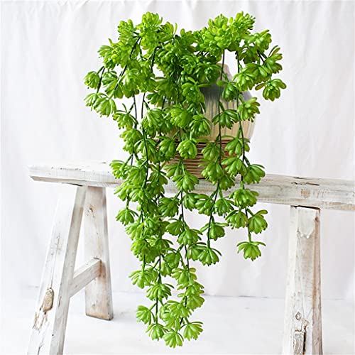 Jahh 2Pcs Wall Hanging Artificial Succulents Green Plants Rattan Garden Home Outdoor Decorative Flowers (Color : B, Size : 80Cm) #TOP8
