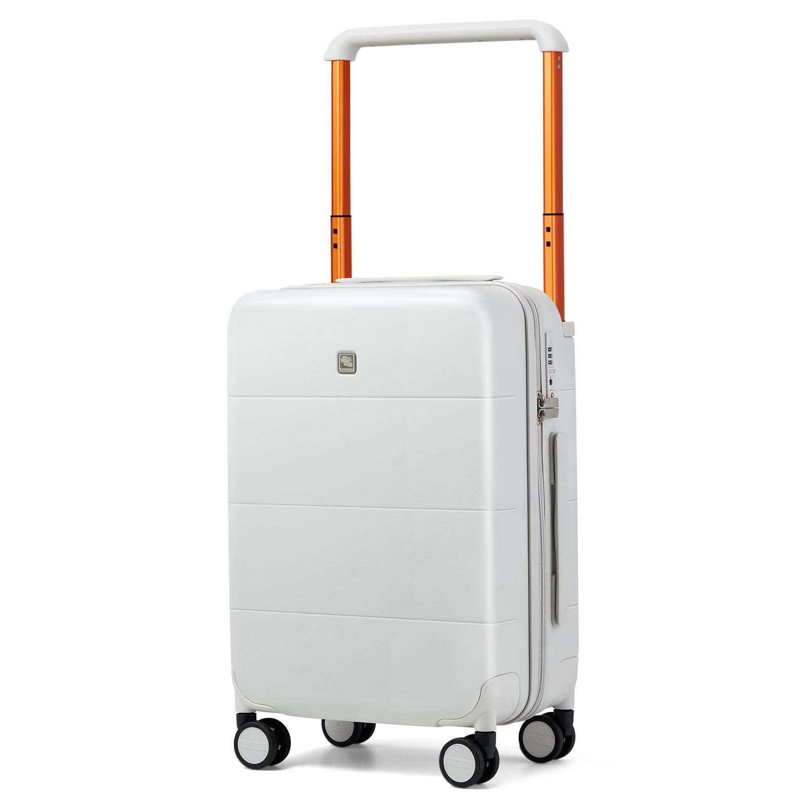 Hanke Carry On Luggage 22x14x9 Airline Approved Spinner Wheels TSA Luggage with Wide Handle Hard Shell Suitcases Lightweight Travel Luggage Women Men(Smoke White)