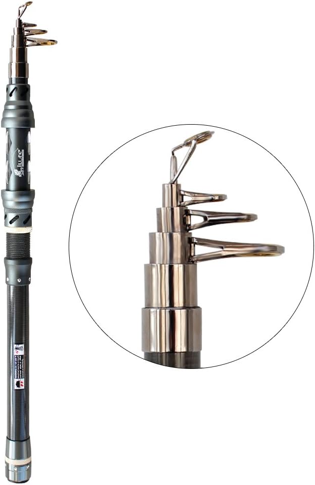 Spinning Fishing Rod,Portable Travel Fishing Rods Telescopic Fishing Pole Carbon Fiber for Boat Saltwater Freshwater