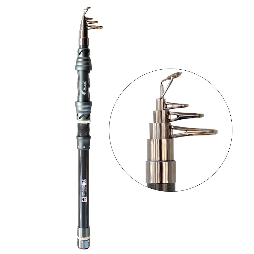 Spinning Fishing Rod,Portable Travel Fishing Rods Telescopic Fishing Pole Carbon Fiber for Boat Saltwater Freshwater
