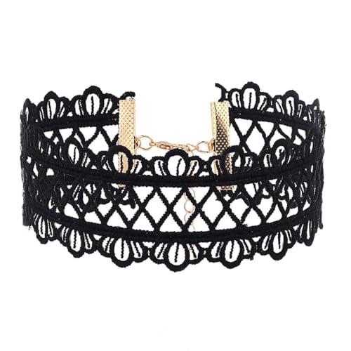 Zoestar Lace Choker Necklaces Vintage White Elastic Stretch Necklace Chain Accessories for Women