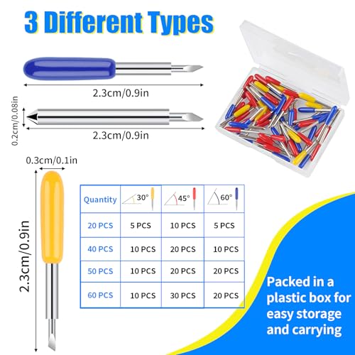 40 pcs replacement cutting blades fine point blade compatible with explore air 2air 3makermaker 3 20 pcs standard blades 10 pcs deep cutting blades and 10 pcs fine point blades