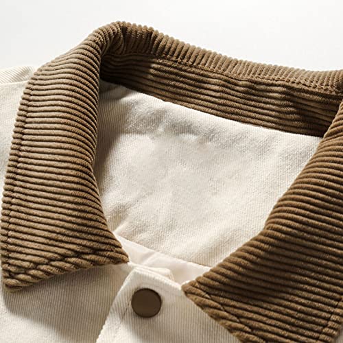 Aelfric Eden Men’s Patchwork Corduroy Jacket Oversized Vintage Stand Collar Down Jackets Loose Streetwear Casual Coats #TOP6