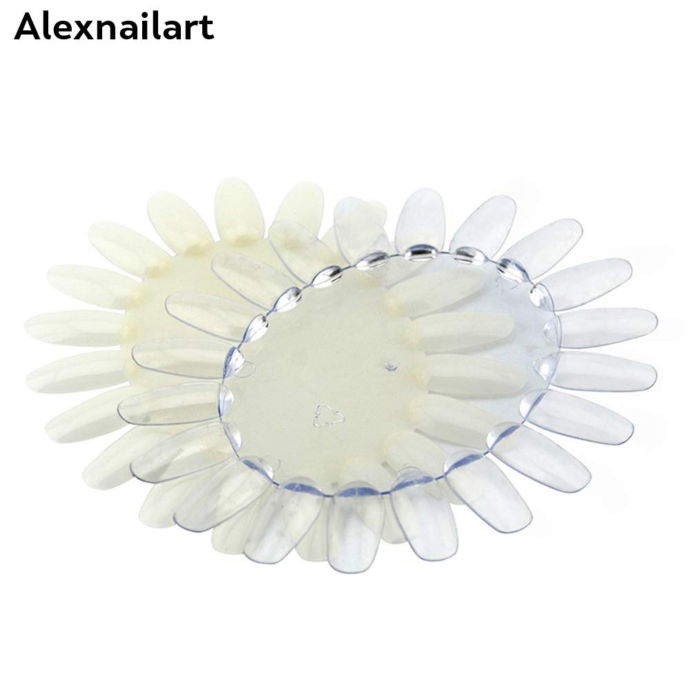 Alexnailart 10 Pcs Nail Display Wheels with 21 Tips Round False Nail Art Tips Palette Nail Art Practice Display Board (Clear) - Image 4