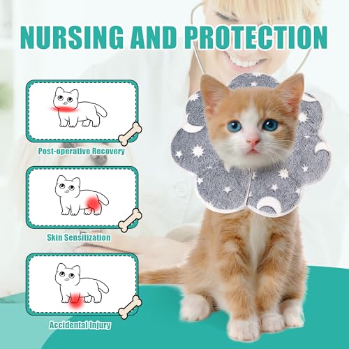 Image of HOMBYS Luminous Soft Dog Cone Collar Adjustable After Surgery for Dogs & Cats, Glow in The Dark Design for Claming Dog, Comfy Pet Recovery Cone, Elizabethan Collar for Stop Licking