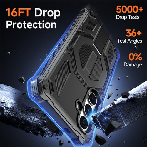 Coque Samsung S25 Plus antichoc robuste avec support métallique et MagSafe