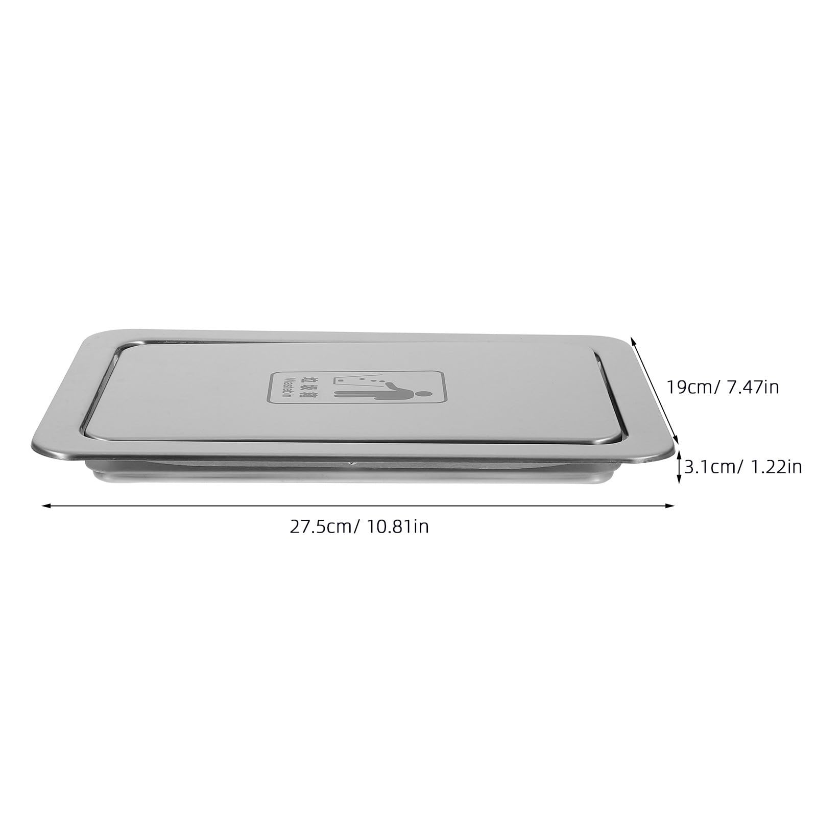 Acero Inoxidable Tapa Abatible Empotrada para Basura de Cocina