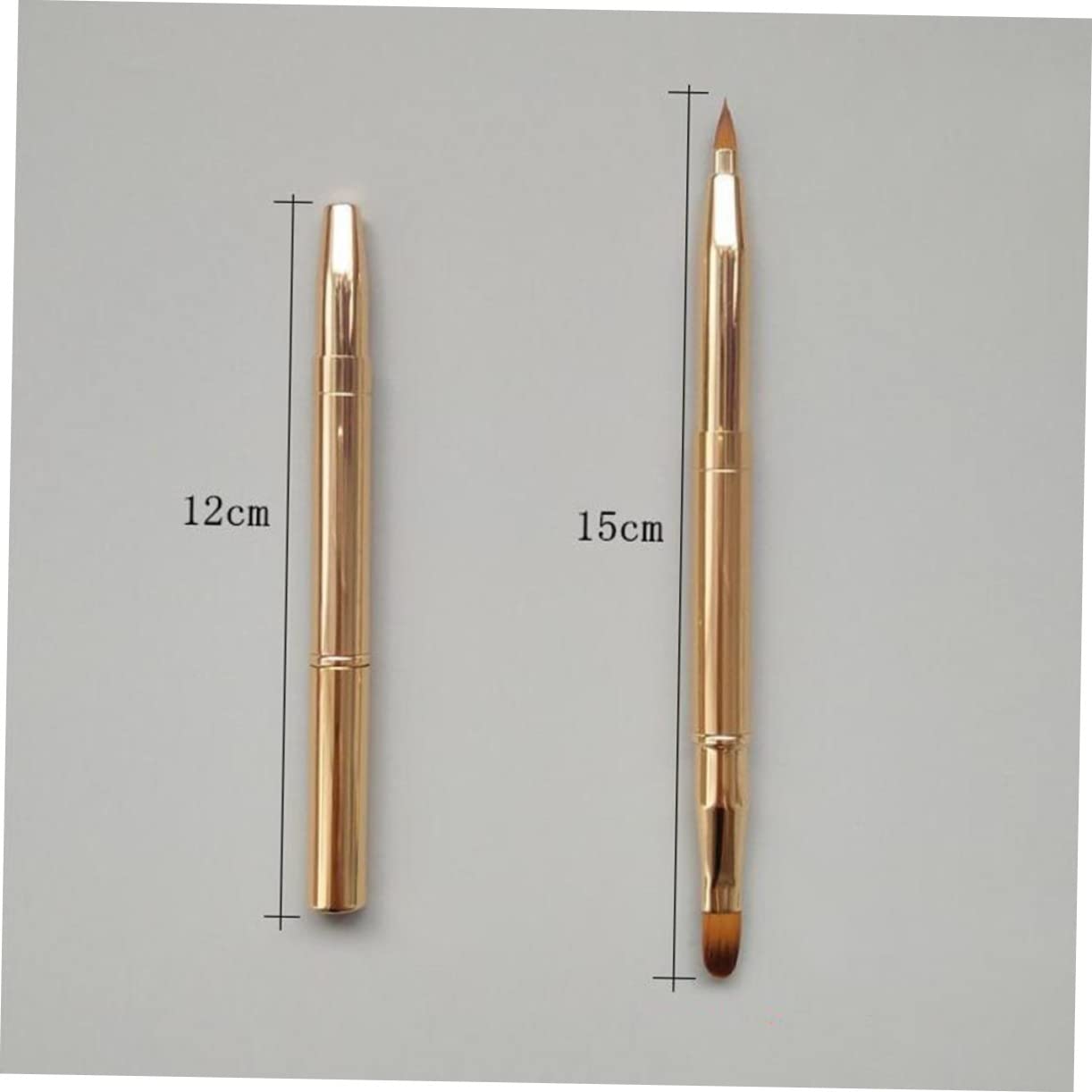 Housoutil 6pcs Retractable Dual Ended Lip Brush Golden Black Versatile Makeup Applicators for Lipstick Gloss and Concealer Easy to Clean Portable Design