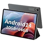 10.1'' Android 14 Tablet, Black, 10GB RAM+64GB ROM, Widevine L1, HD IPS Display, 6000mAh Battery, Dual-Band Wi-Fi, Bluetooth 5.0, 1TB Expandable Storage