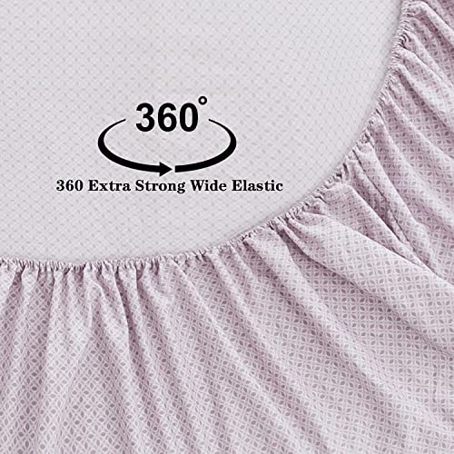 Lilac Printed Twin Size Bed Sheets Set 3Pc, Soft Cooling 1800 Kids Child Single Home Bedding Sheet & Pillowcase Sets, Wrinkle And Fade Resistant Deep Pocket Microfiber Lightweight Falt Fitted Sets #TOP3