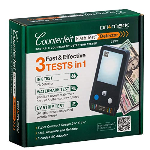 Dri Mark Flash Test Counterfeit Bill Detector, Smallest, Easiest Money Checker, Fake Currency Detection Machine, Ink, UV, and Watermark Flashtest - Thumbnail 5