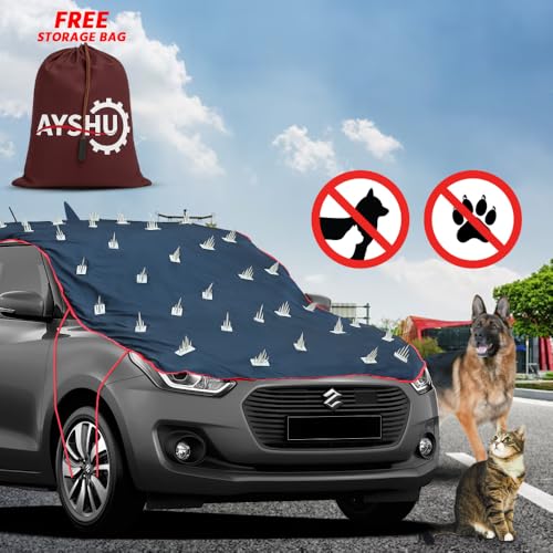 Image of AYSHU Water-Resistant Spike Car Cover for Hyundai Getz Prime - Protects from Dogs, Monkeys, Dust, Sunlight & UV - Full Roof Universal Fit