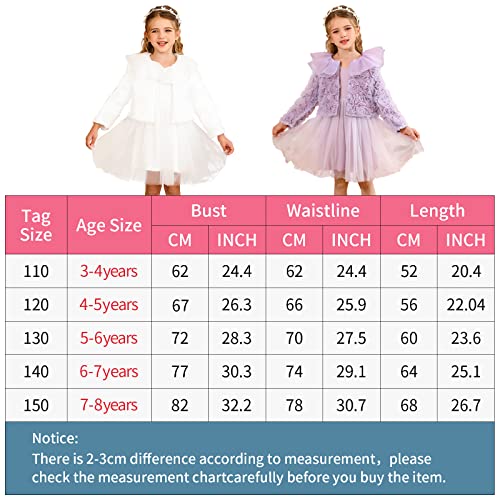Gripooaven Wedding Flower Girls Dress With A Coat Winter Two-Pieces Suits Princess Dress Ballet Dress Purple 150Cm #TOP5