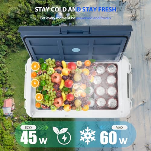 Image of ICF41 12 Volt Car Refrigerator,42QT /40L Portable Freezer Electric Cooler -4℉~68℉,12 /24V DC 100-240V AC Car Fridge for Camping, Road Trips, RV, Truck