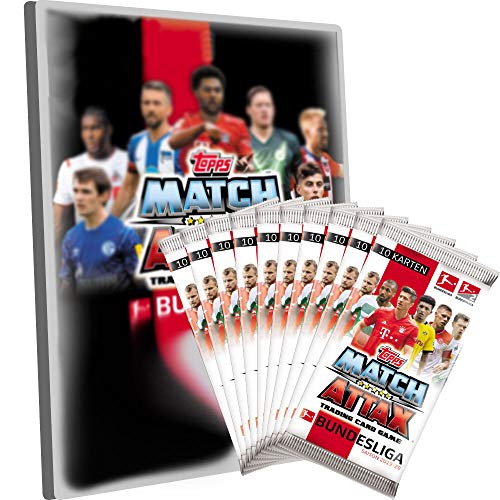 Preisvergleich Produktbild CAGO Topps Match Attax 2019 / 20 - Leere Sammelmappe + 10 Booster - Deutsch