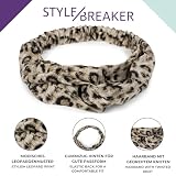 styleBREAKER damska opaska do włosów w panterkę Twist,Brązowy-Beżowy