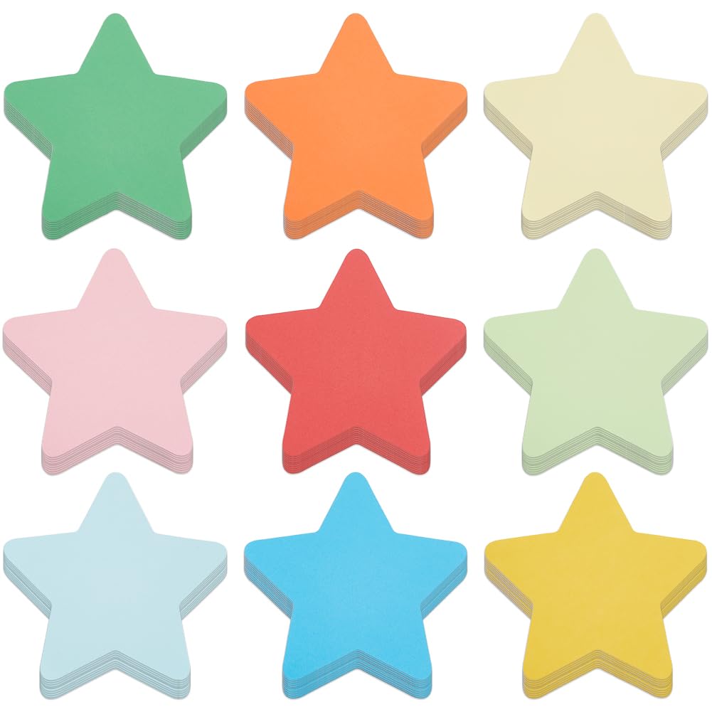 SOFPLATE 8 Sets 72Pcs 6 Inch Star Paper Cutouts Classroom Bulletin Board Cut Outs Blank Assorted Colorful Stars Spring Summer Paper Cutout for School Classroom Bulletin Board Wall DIY Craft Decoration