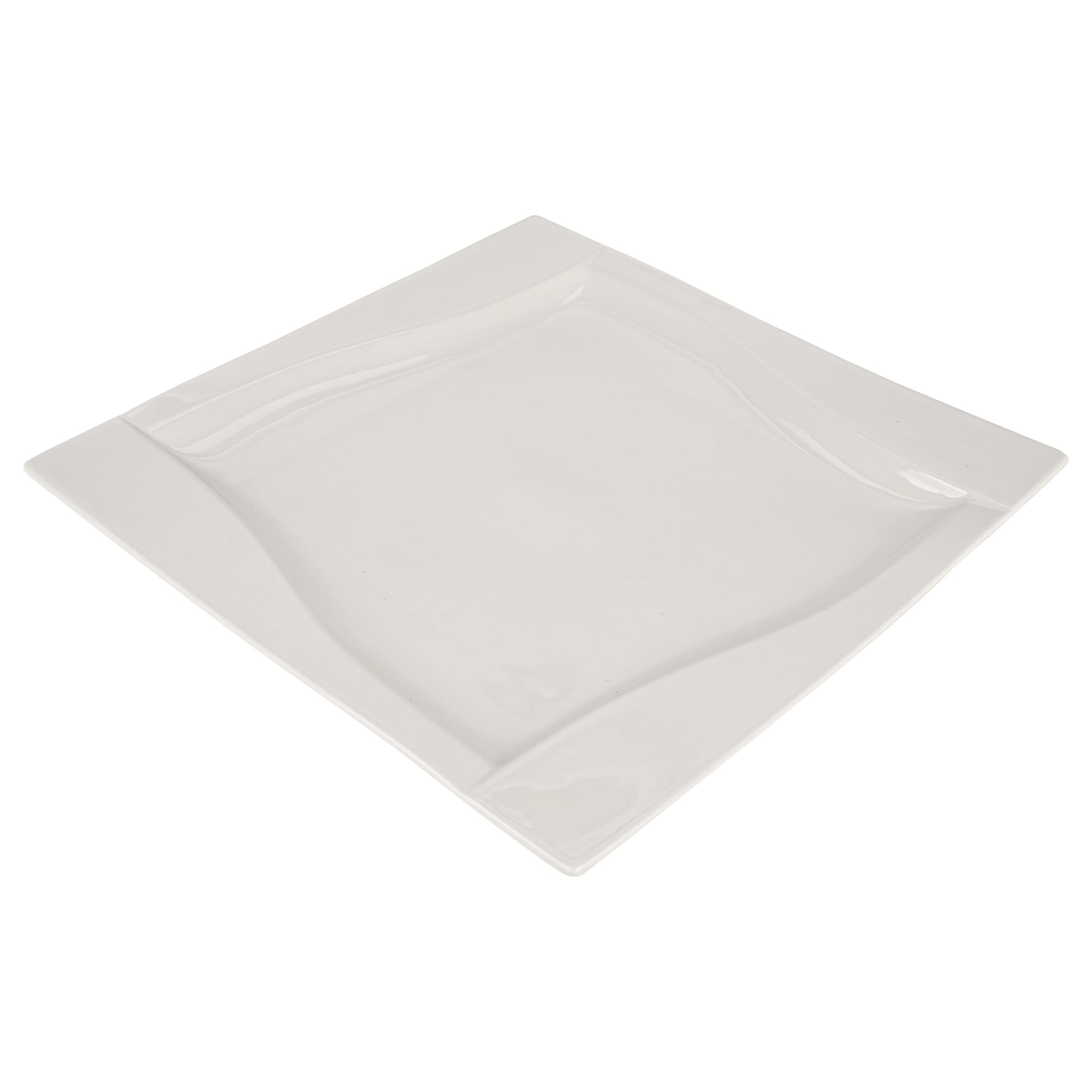 6-Tlg Speiseteller aus Porzellan - 25 cm - Essteller Set 6 Personen - Weiß Flache Teller - 6 Stück Groß Quadrat Teller - Moderne für den Alltag und besondere Anlässe