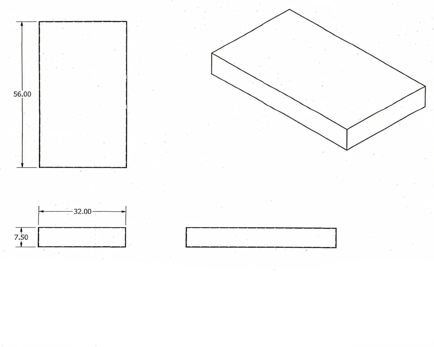 RecPro RV Fresh Water Tank 32" x 56" x 7.5" | 475002 | RV Gray Water Tank | 55 Gallon Capacity (Tank with Fittings Kit) | Made in America