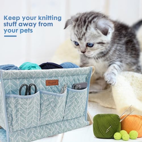Image of Yarn Caddy Large Size Yarn Storage Organizer for Yarn Skeins-Organizer for Crochet Hooks Knitting Needles Other Accessories