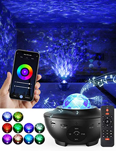 Galaxy Projector Star Night Light for Kids Bedroom, Skylight Room Decor, 8 in 1 Remote Control Sky Lite Star Projector with Bluetooth Music Speaker, Galaxy Projector Work with Alexa, Google Assistant
