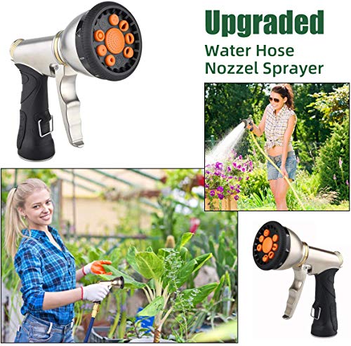 Hose Nozzle Hose Sprayer Heavy Duty Hose Spray Nozzle with 9 Adjustable Patterns Garden Hose Nozzle