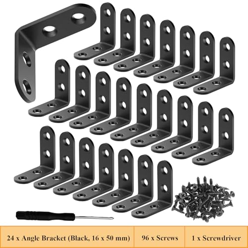 Wopanxye Eckwinkel, 16 x 50 mm, rechtwinklig L-förmig verstärkte Metallstreben, Edelstahl Befestigung, Reparaturverbinder für Möbel, Betttische, Fensterregale, Möbeln, Regalen