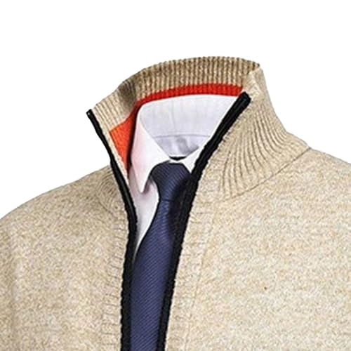 Men's Stand Collar Long Sleeve Soft Sweater Full Zip Cardigan Knitted Sweater Warm Loose Fit Casual Sweaters2
