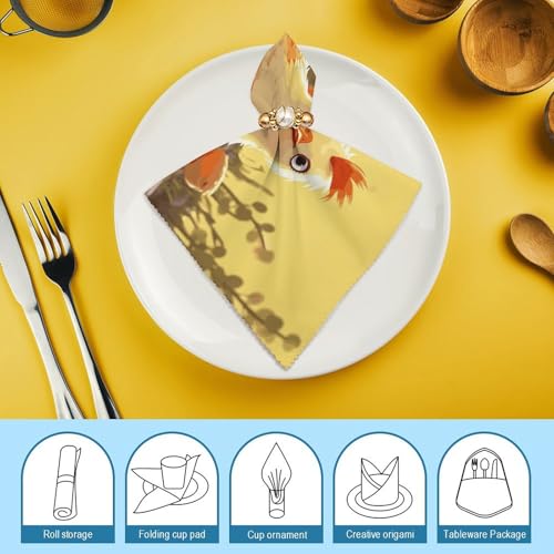 Servilletas de Tela Cuadradas de Poliéster Floral 6 piezas miniatura 7