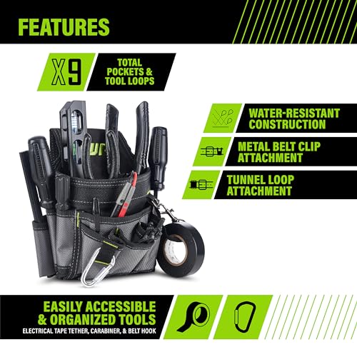 AWP Ballistic Nylon Electrician Tool Pouch | AWP Mini Electrician Tool Pouch | Black & Gray 2 AWP Ballistic Nylon Electrician Tool Pouch | AWP Mini Electrician Tool Pouch | Black & Gray - Image 2