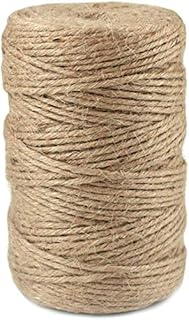 Pinsheng Jute Twine, Heavy Duty 6 Ply Natural Thick Garden Jute Twine String Packing String Rope for Floristry, Gifts, DIY Arts&Crafts, Decoration, Bundling, Plants (3mm 328 Feet)