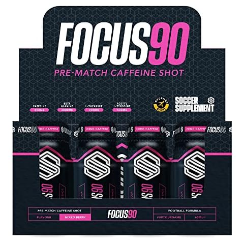 FOCUS90 Caffeine Shot - by Soccer Supplement - 200mg Caffeine, 60ml Pre Workout Shot, Great Tasting Berry Flavour, Informed Sport Tested Cover